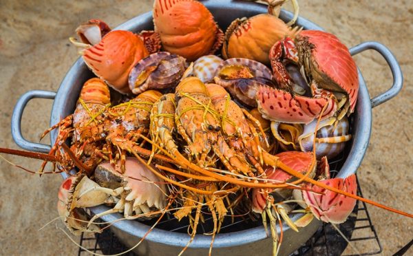 Frutto di mare alla spiaggia di Nha Trang